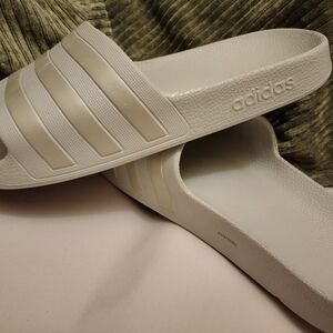 adidas White Slide Sandals